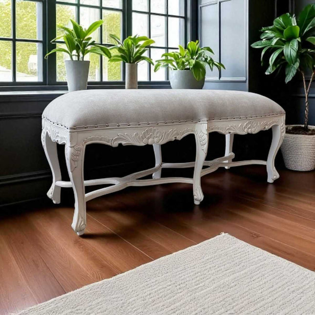 Chalsea French Cross Frame Stool ☆ White