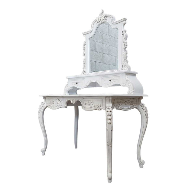 Etna French Vanity Dressing Table ☆ White Antique