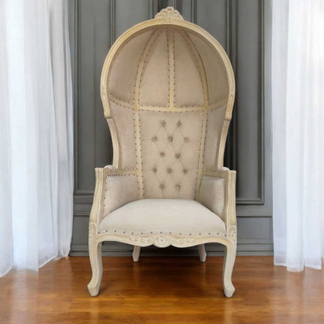 Edmund Porter Chair ☆Rustic white & Linen
