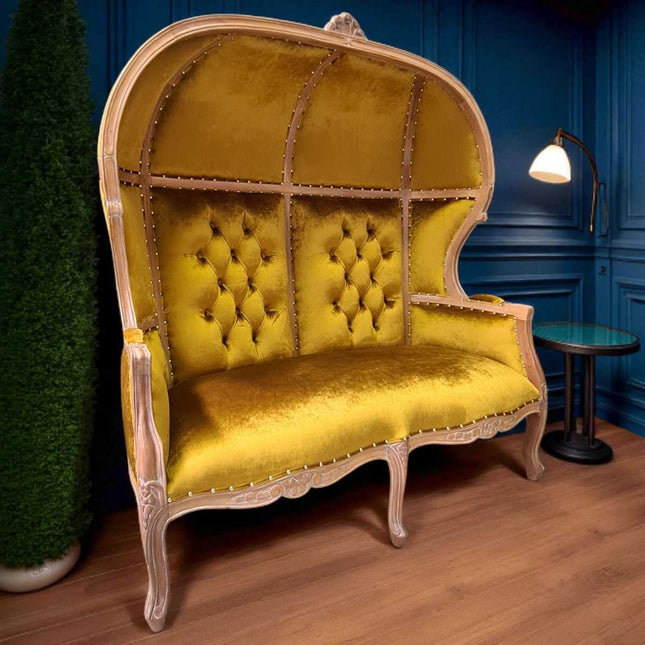 Edmund Porter Love Seat ☆Natural & Gold