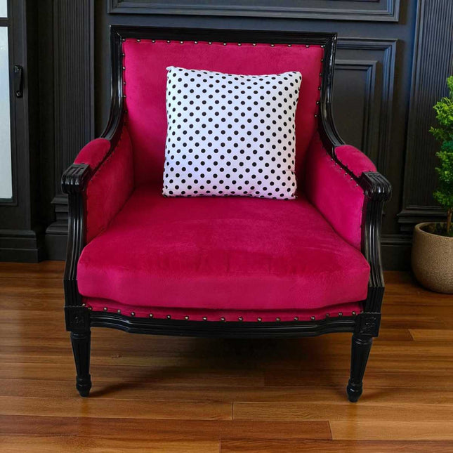 Albert French Armchair ☆ Black & Pink