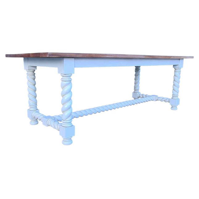 JENKINSON MAHOGANY WOOD DINING TABLE ☆ WHITE & NATURAL