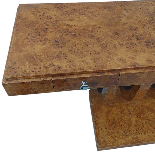 DORSELA ART DECO BURL CONSOLE TABLE
