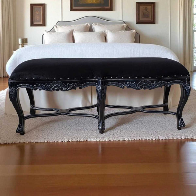 CHALSEA FRENCH CROSS FRAME STOOL ☆ BLACK