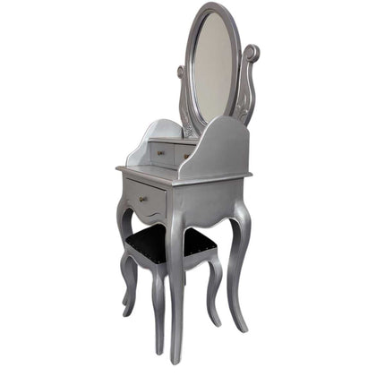 NORDHERM FRENCH DRESSING TABLE & STOOL ☆ SILVER