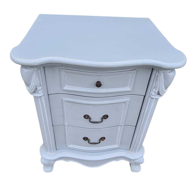 DIEU MAHOGANY WOOD NIGHTSTAND ☆ PERWINKLE