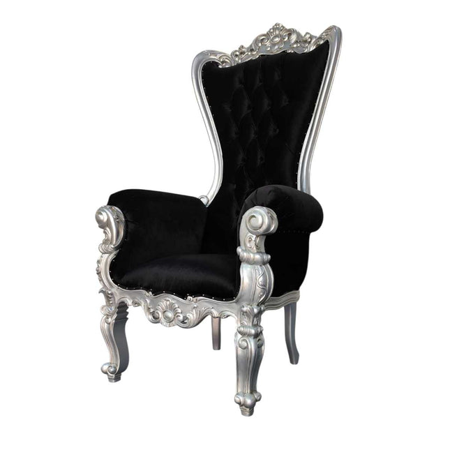 Hollywood Regency Throne ☆ Silver & Black