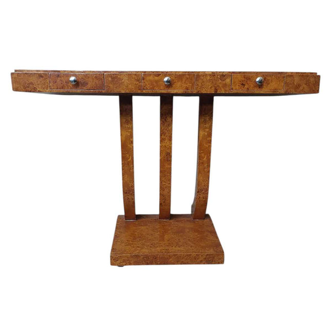 DORSELA ART DECO BURL CONSOLE TABLE
