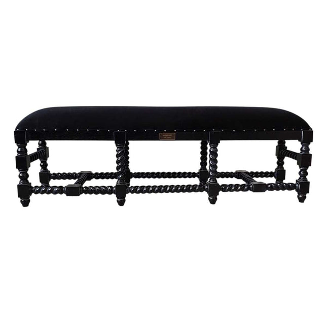Hazelhurst Bedend Seat ☆ Black & Black Velvet