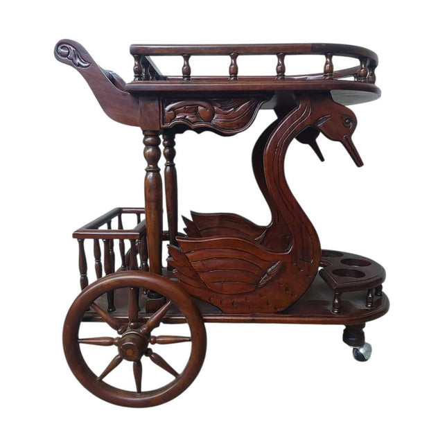 Calais Mahogany wood Swan cart