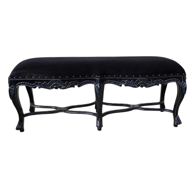 CHALSEA FRENCH CROSS FRAME STOOL ☆ BLACK