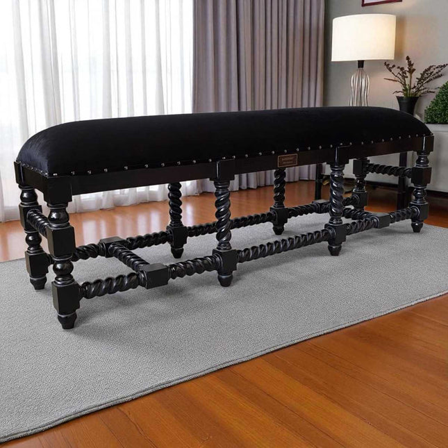 Hazelhurst Bedend Seat ☆ Black & Black Velvet