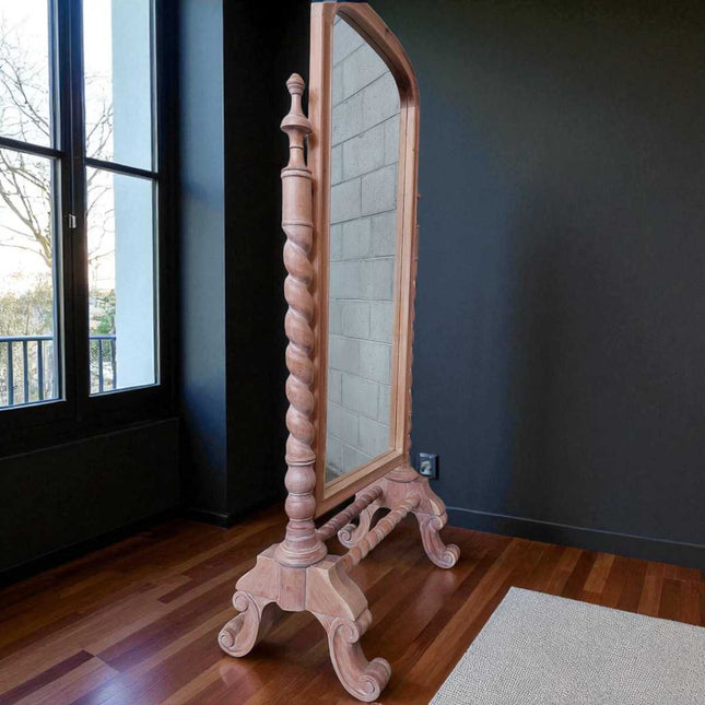 VALENTINA MAHOGANY WOOD CHEVAL MIRROR ☆ NATURAL WASH