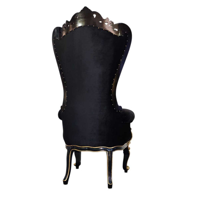 Hollywood Regency Throne Chair ☆ Black & Gold