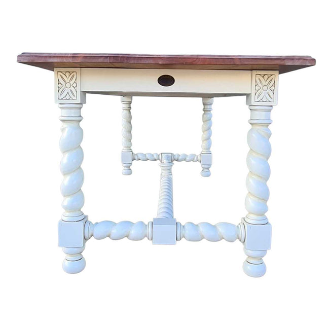 JENKINSON MAHOGANY WOOD DINING TABLE ☆ WHITE & NATURAL