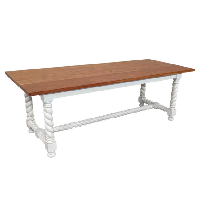 JENKINSON MAHOGANY WOOD DINING TABLE ☆ WHITE & NATURAL