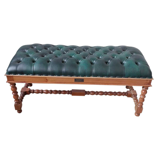 Dawson Colonial Bedroom seat ☆ Walnut Light & Green