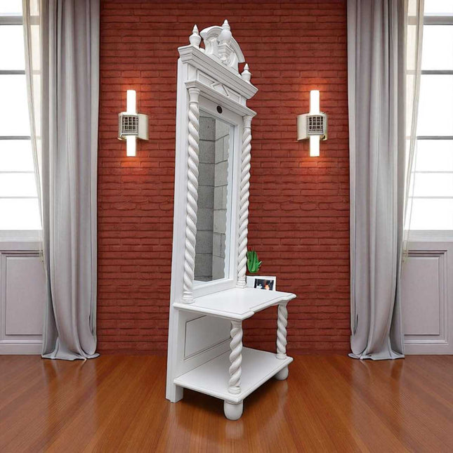 PRESCOT FRENCH BEDROOM MIRROR ☆ WHITE ANTIQUE