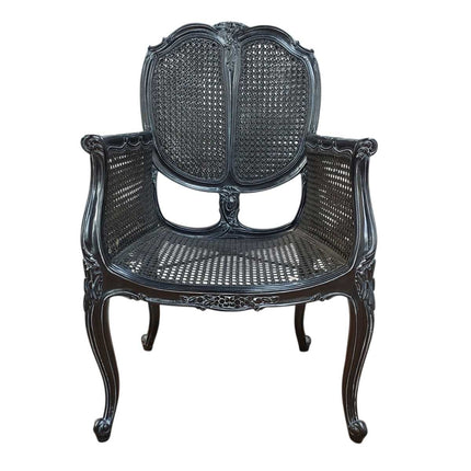 Severes Mahogany & Cane Louis XV chair ☆ Black