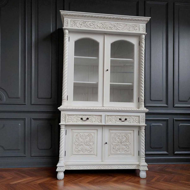 NAXOS FRENCH CABINET & SIDEBOARD ☆ WHITE ANTIQUE