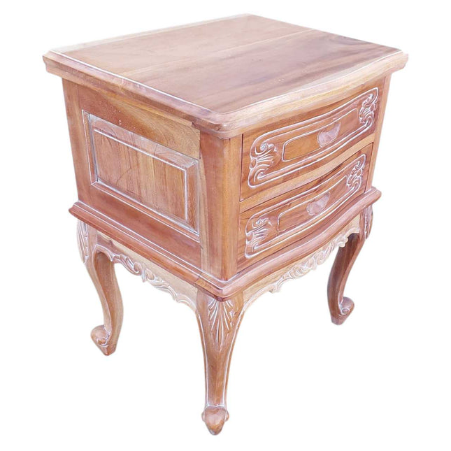 Lucien French Nightstand ☆ Natural White- wash