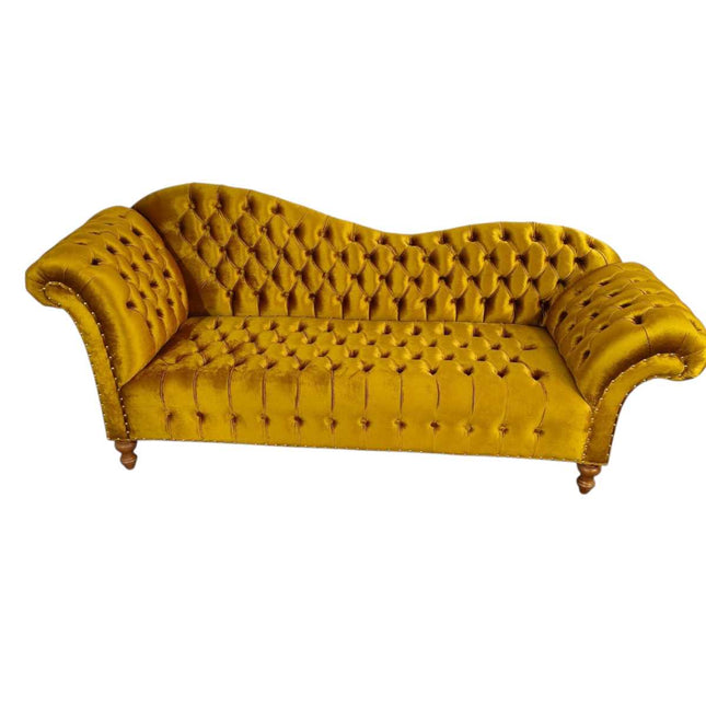 Versa Tufted Luxury Chaise ☆ Golden