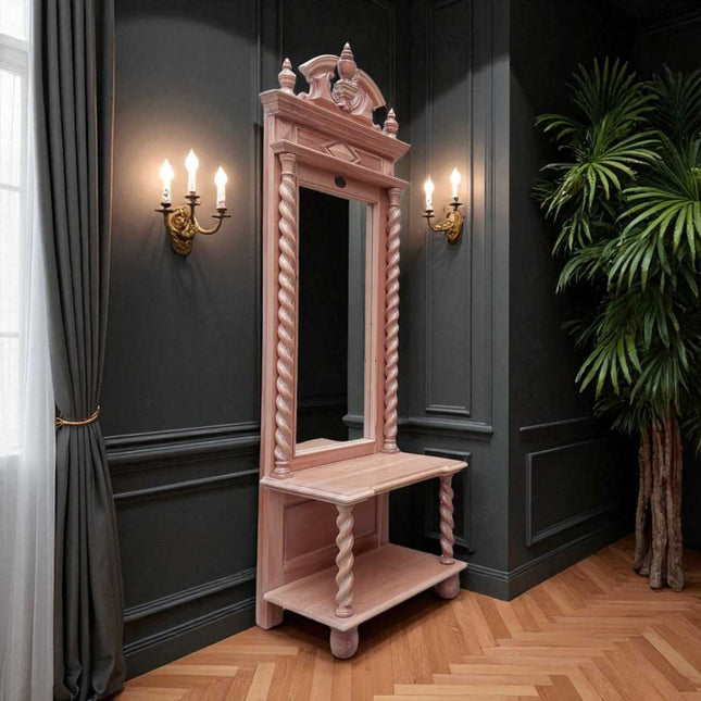 PRESCOT French Mirror & Dressing table ☆ Natural White-wash