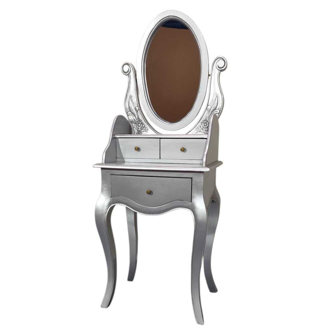 NORDHERM FRENCH DRESSING TABLE & STOOL ☆ SILVER